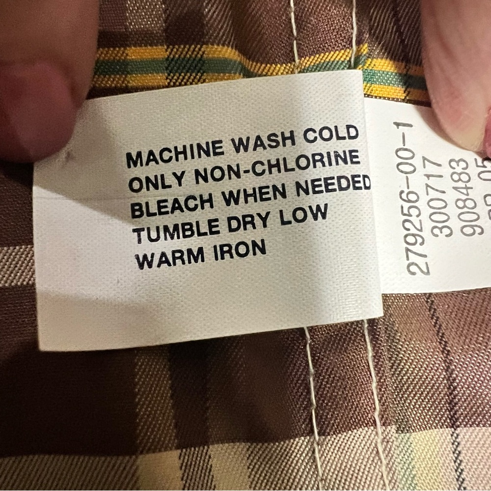 NWOT Vintage Gap Classic Plaid Trench Rain and Wind Coat Size Small - Picture 5 of 16